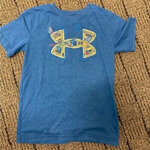 Under Armour Kids Blue Tee with Gold Graphic